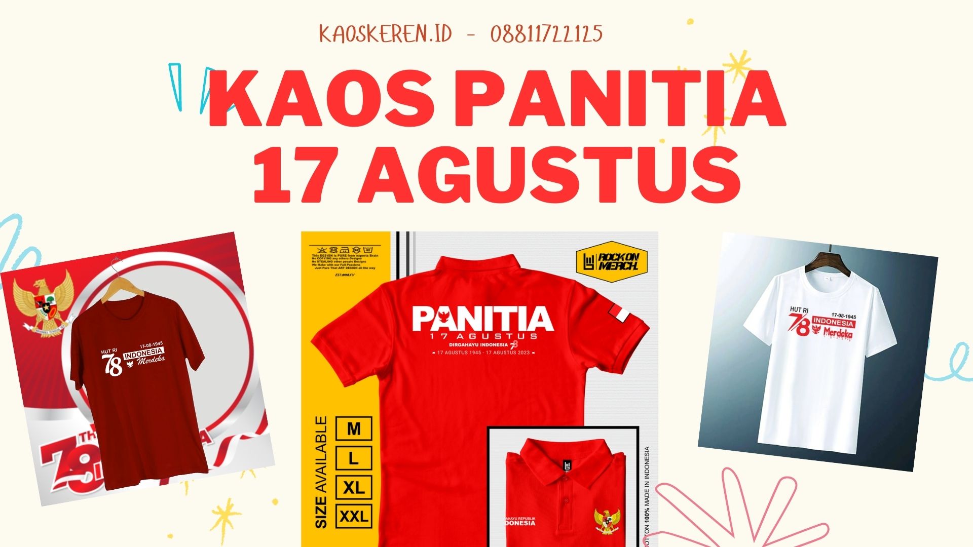 Cetak Kaos Hut RI Agustusan bisa Satuan = Bogor